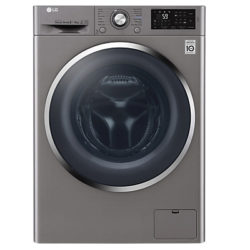 LG F4J6AM2S Freestanding Washer Dryer, 8kg Wash/4kg Dry Load, A Energy Rating, 1400rpm Spin, Shiny Steel